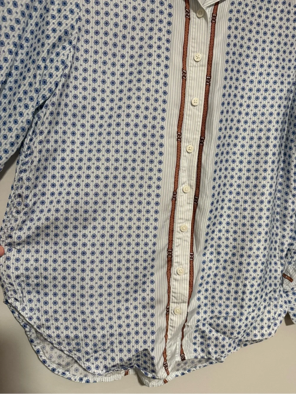 J. Crew Drapey Scarf Print Button Up Shirt Size Small Old Money Preppy Classic